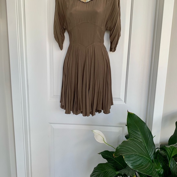 Mango midi dress khaki size 4 - Picture 4 of 9